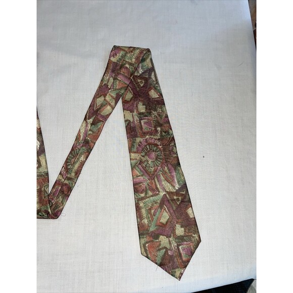 Saks Fifth Avenue Men’s Dress Tie Size 57” Multicolor Geometric Silk Business - Picture 4 of 12